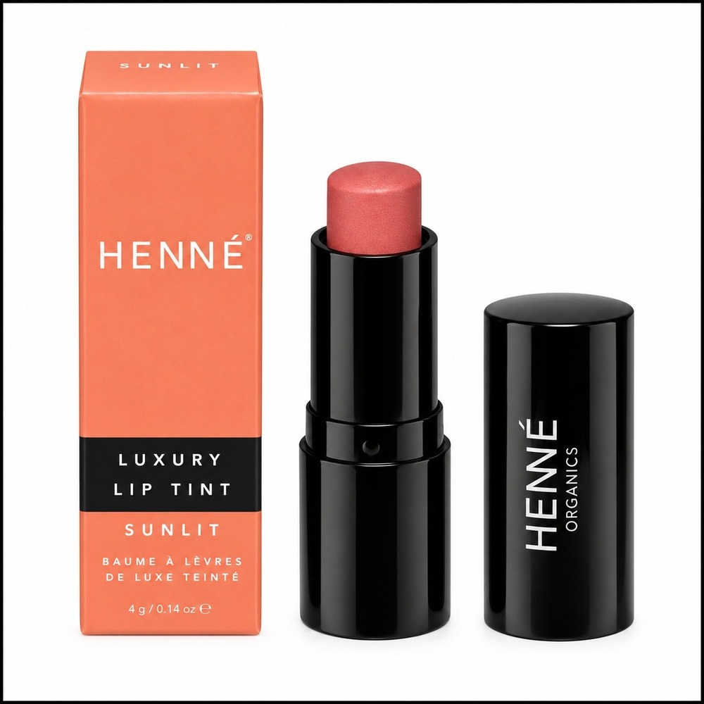 Henne Organics Luxury Lip Tint Sunlit 0.15oz Sheer Moisturizing Lip Balm NIB
